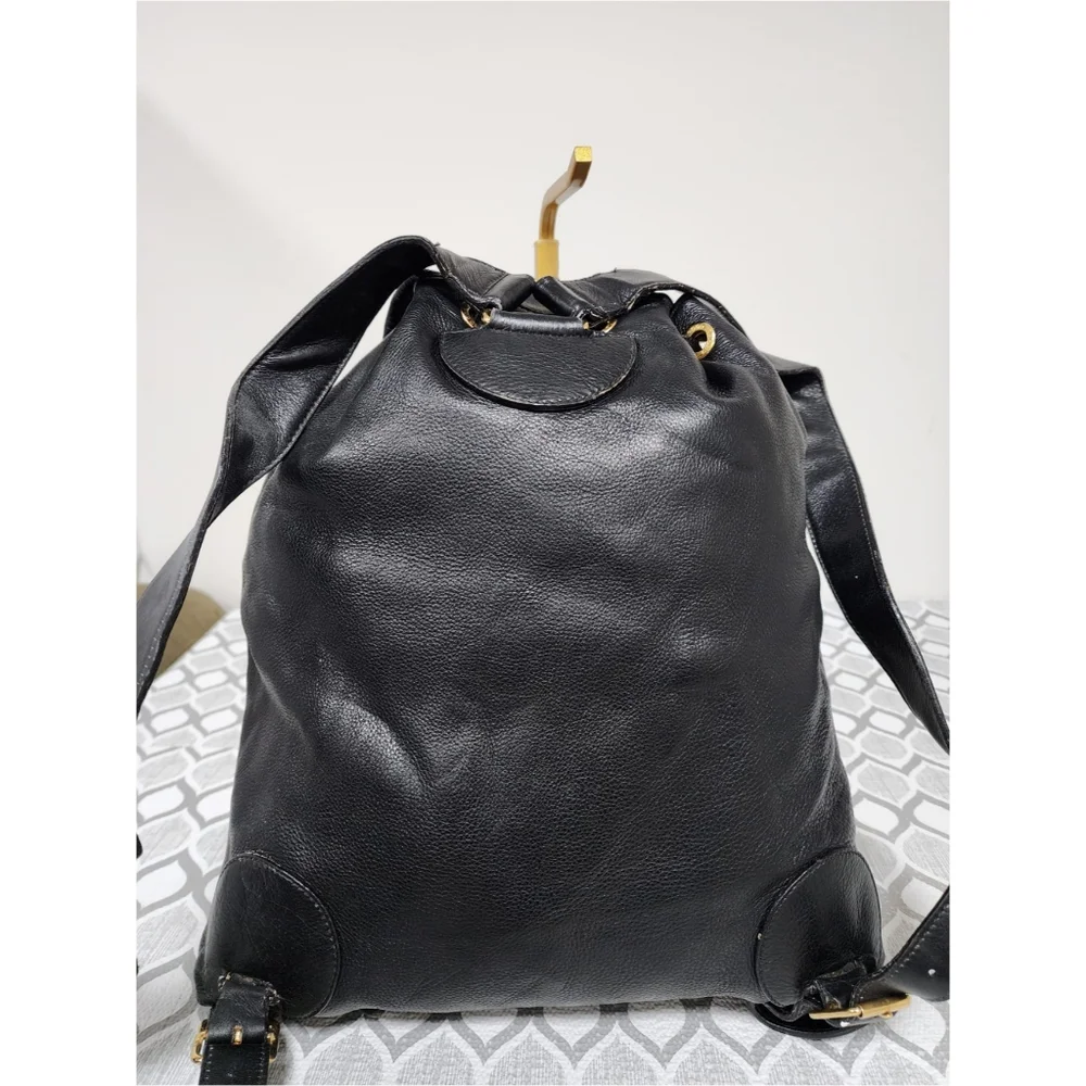 Gucci Vintage Leather Backpack Black